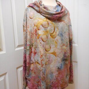 Wine/NewYear's One World Cowlneck Tunic Top L